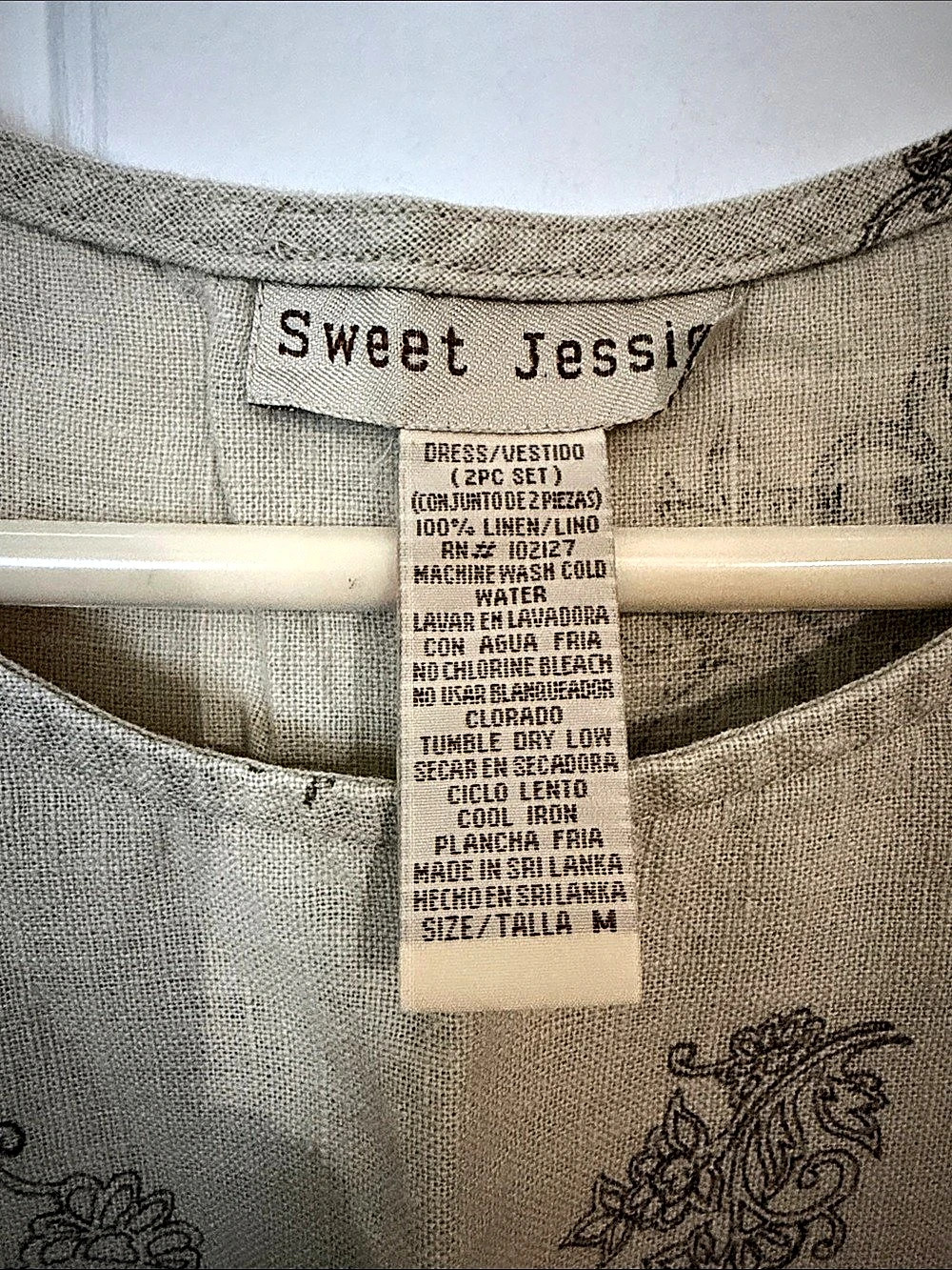 Sweet Jessie Floral Linen Blend Midi Dress Size Medium